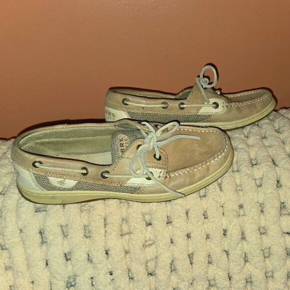 Women's Sperry Top-Sider Angelfish Boat Shoes Linen/Oat Sz 8M - Picture 1 of 5